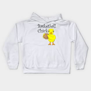 Basketball Chick Text Kids Hoodie